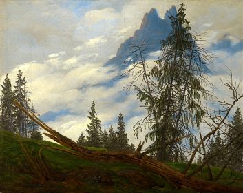Caspar David Friedrich - Berggipfel Mit Ziehenden Wolken (1835)